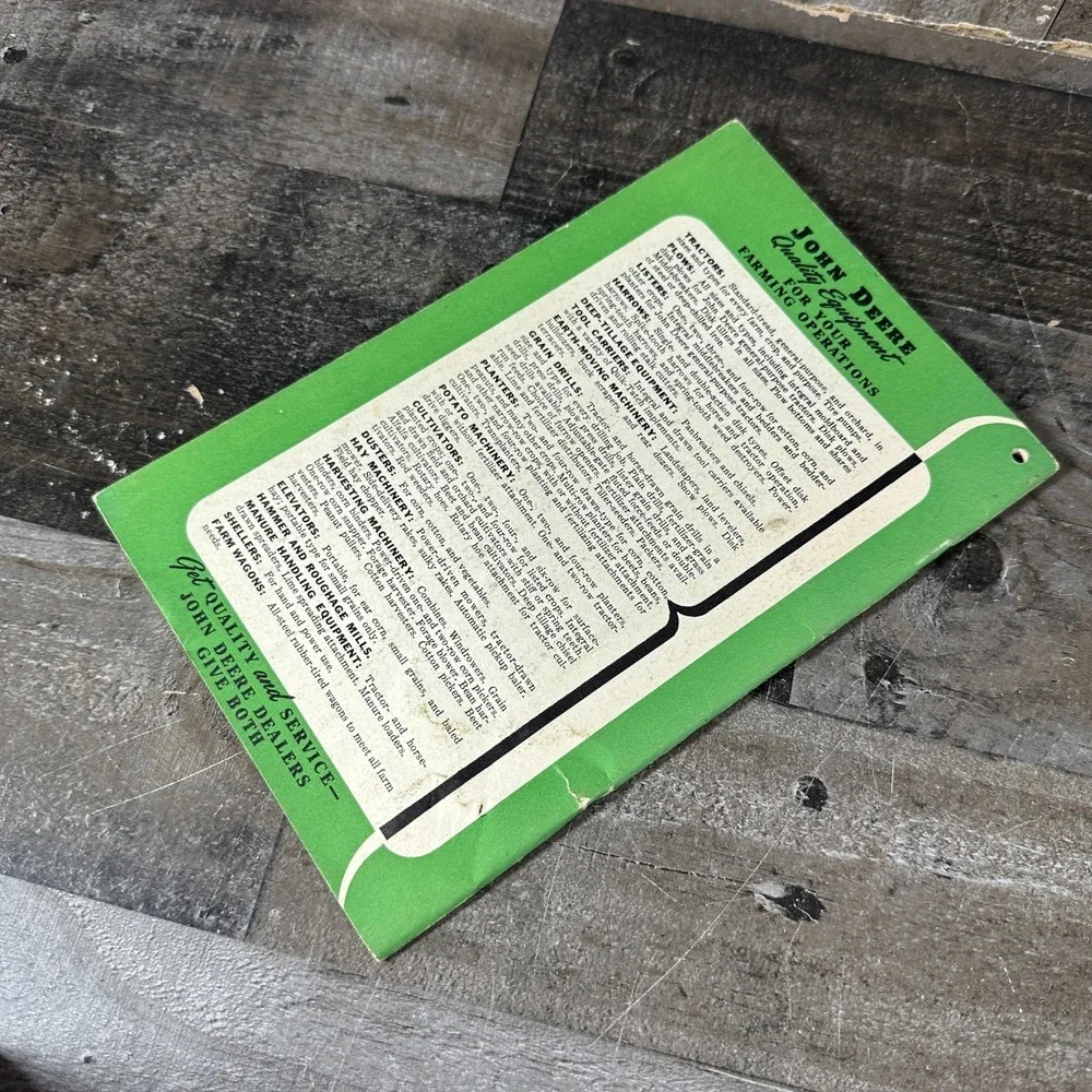 John Deere Operator Manual OM-N20-853 4100 Series Row Crop Cultivator 40 Tractor